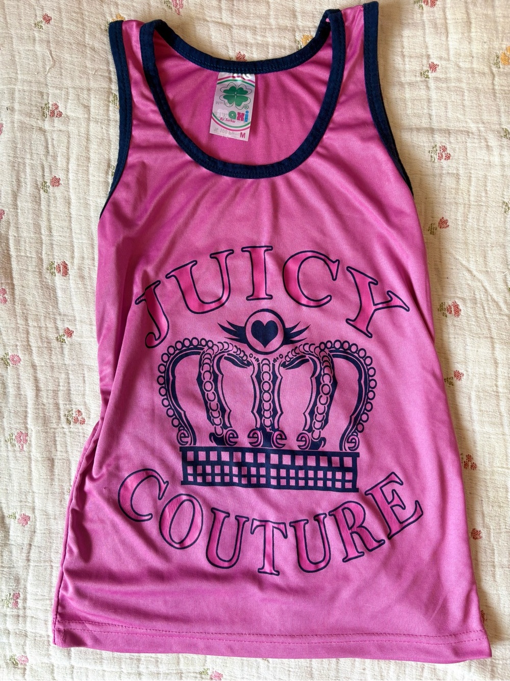 Vintage Juicy Couture Style Hot Pink Jersey Style Tank Y2K
